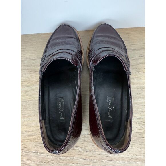 Paul Green Women's Size 6 Brown Natasha Crinkled Leather Slip On Loafers Shoes - Picture 7 of 8